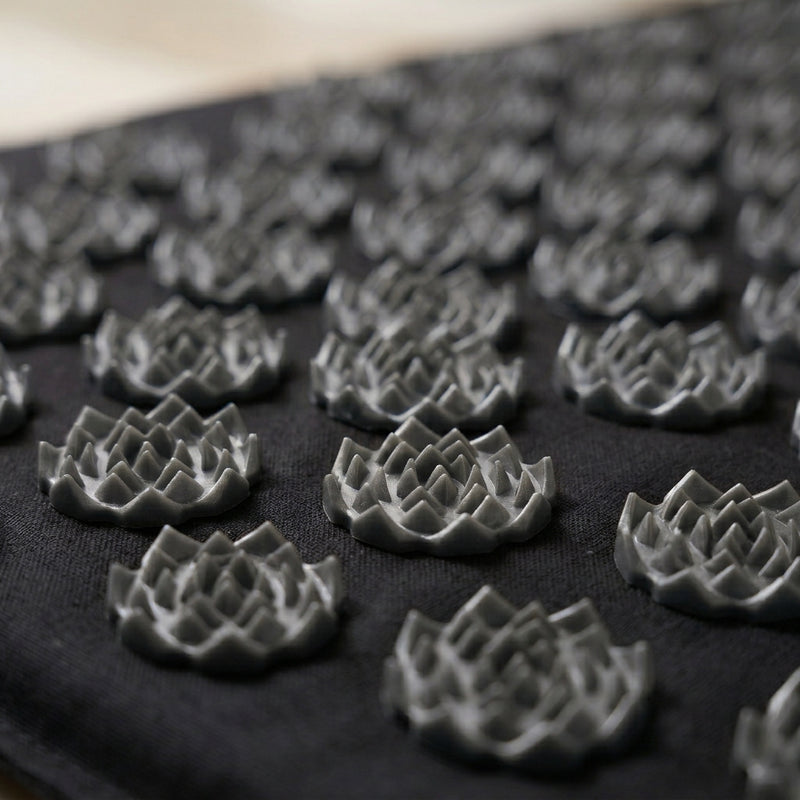 Close-up of the acupressure points on the Kaya mat